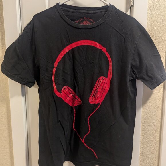 Headphones T-Shirt Large Royal Collection - Used Black/Red - Picture 1 of 2